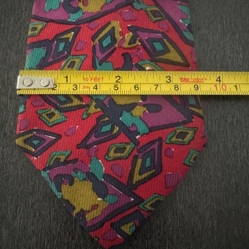 Missoni Cravatte 100% Silk Necktie Abstract Geometric Multicolor Made In Italy - Picture 6 of 6